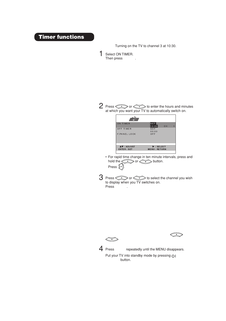 Timer functions | Hitachi 42PD380TA-P2 User Manual | Page 27 / 47