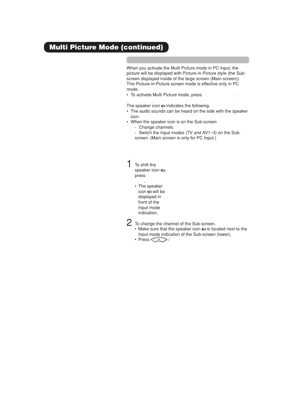 Multi picture mode (continued) | Hitachi 42PD380TA-P2 User Manual | Page 37 / 47