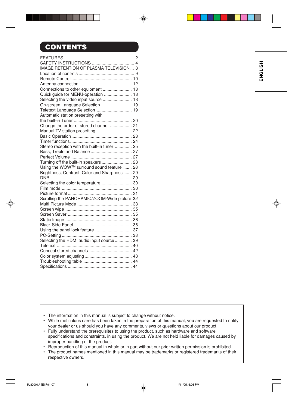 Hitachi 42PD380TA-P2 User Manual | Page 6 / 47
