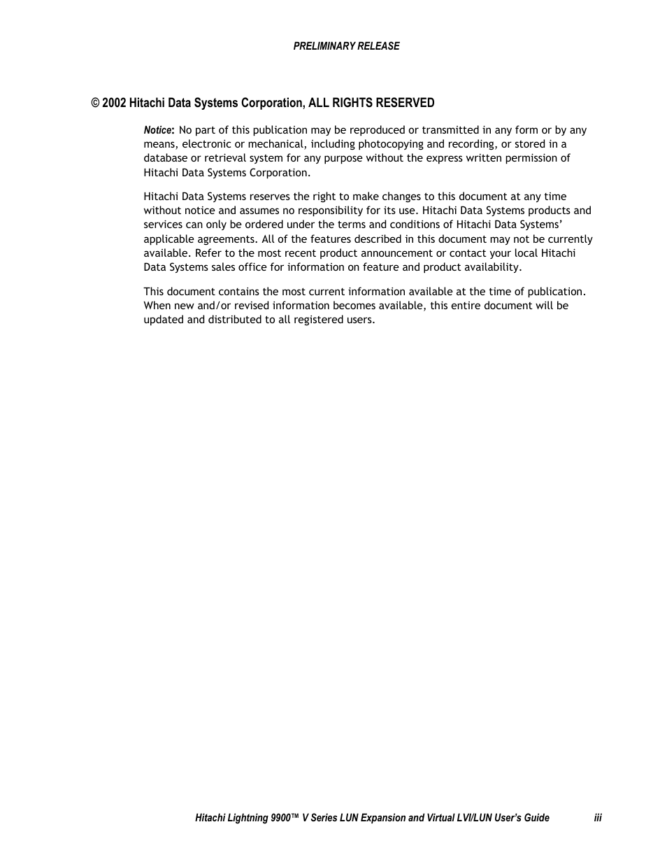 Hitachi 9900 V Series User Manual | Page 3 / 64