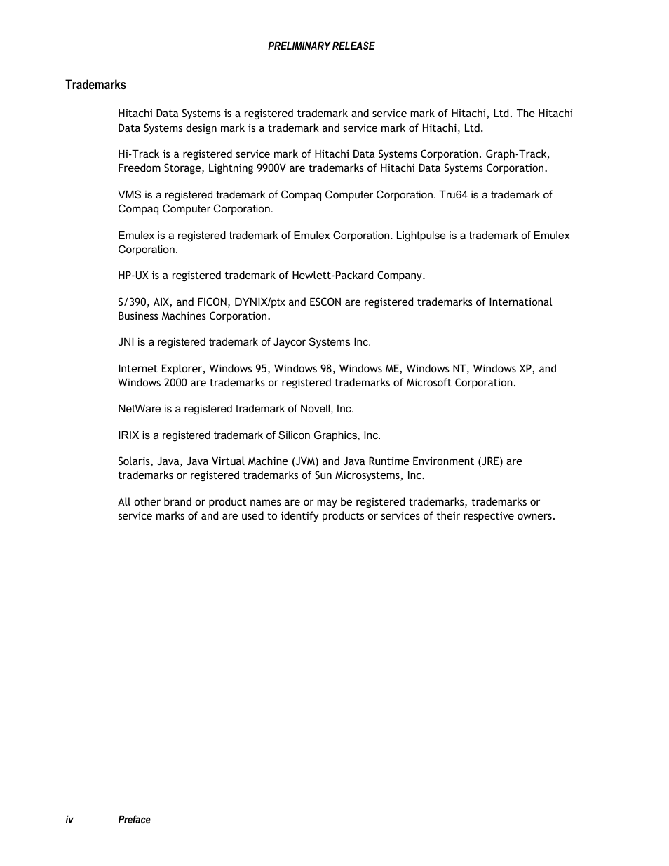 Trademarks | Hitachi 9900 V Series User Manual | Page 4 / 64