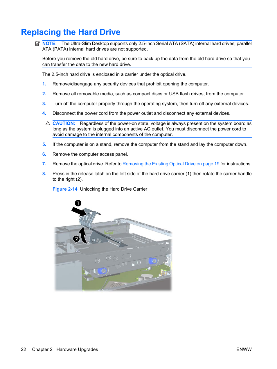 Replacing the hard drive | Hitachi COMPAQ 8000 User Manual | Page 28 / 48