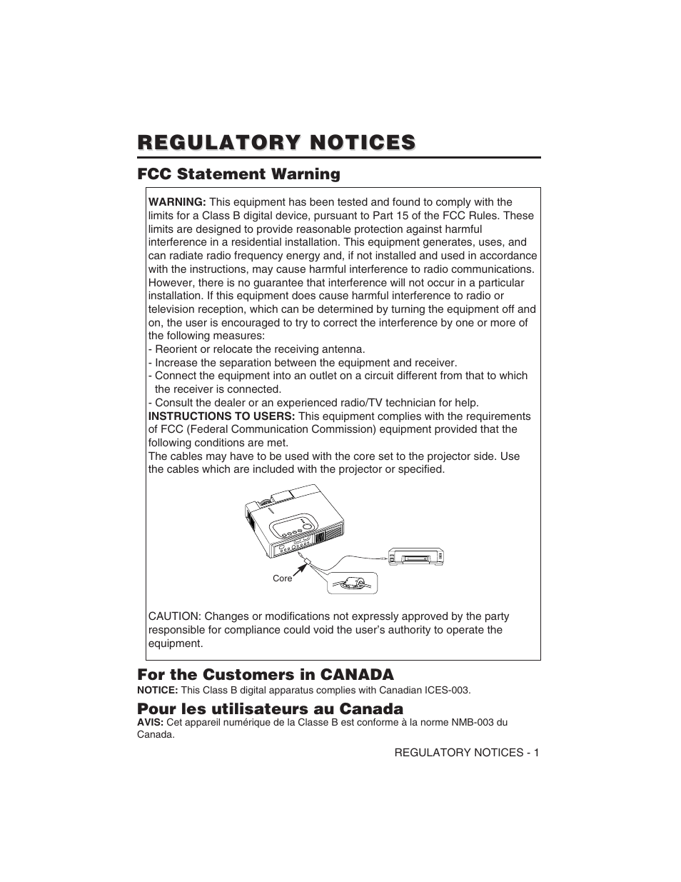 Regulatory notices | Hitachi CP-S225W User Manual | Page 204 / 205