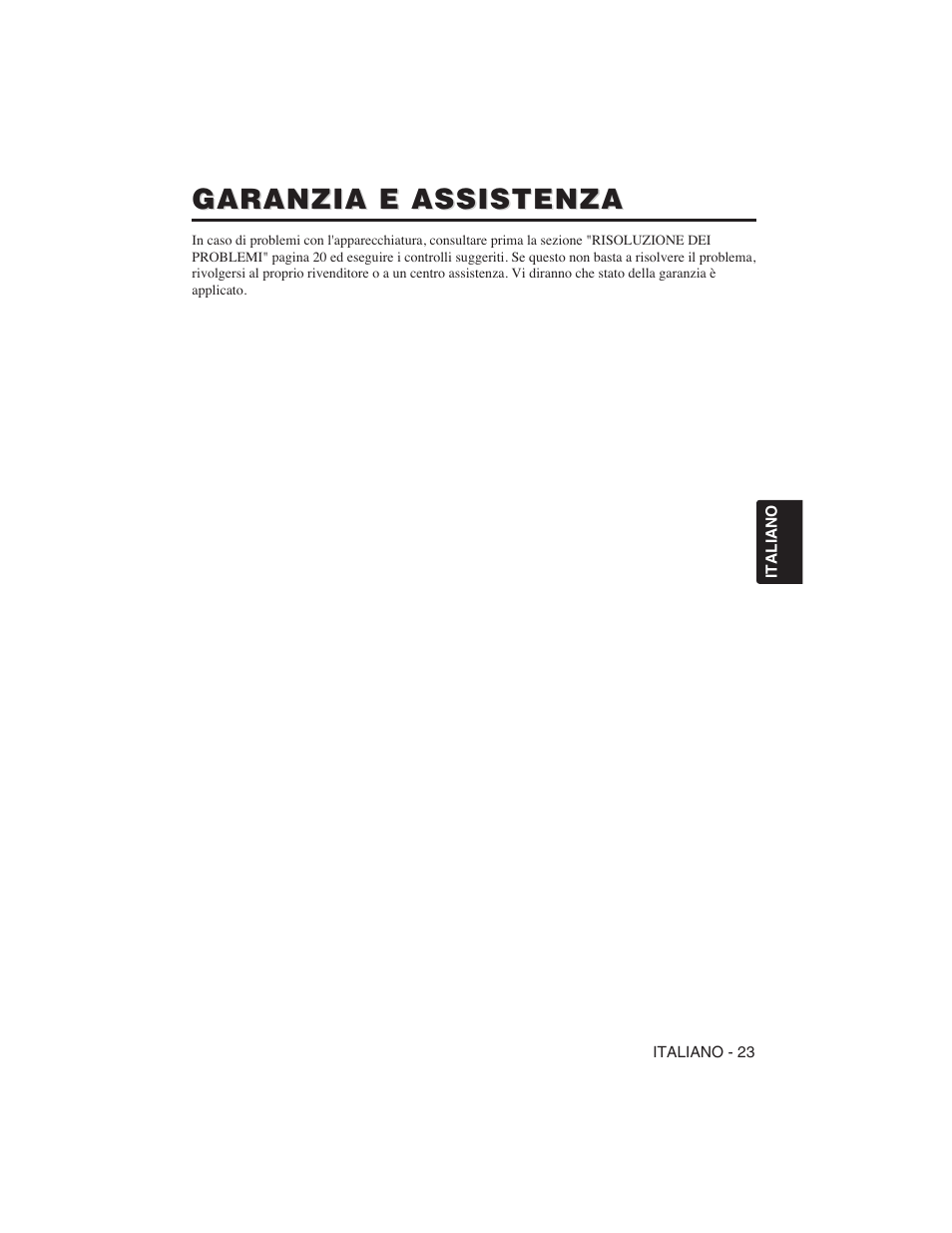 Garanzia e assistenza | Hitachi CP-S225W User Manual | Page 96 / 205