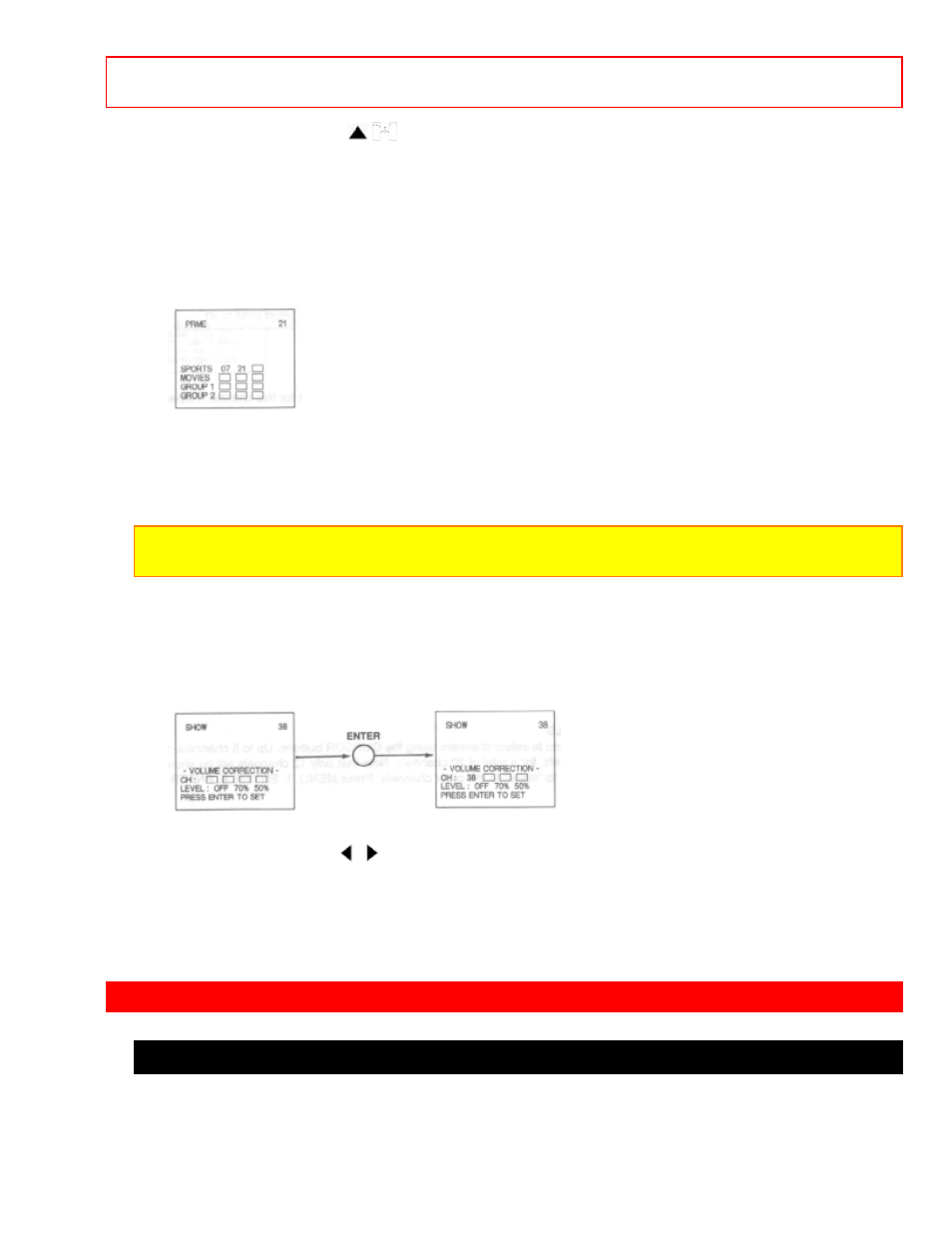 Volume correction, Picture-in-picture (p-in-p) functions, P in p button | Hitachi 60SX4K User Manual | Page 23 / 42