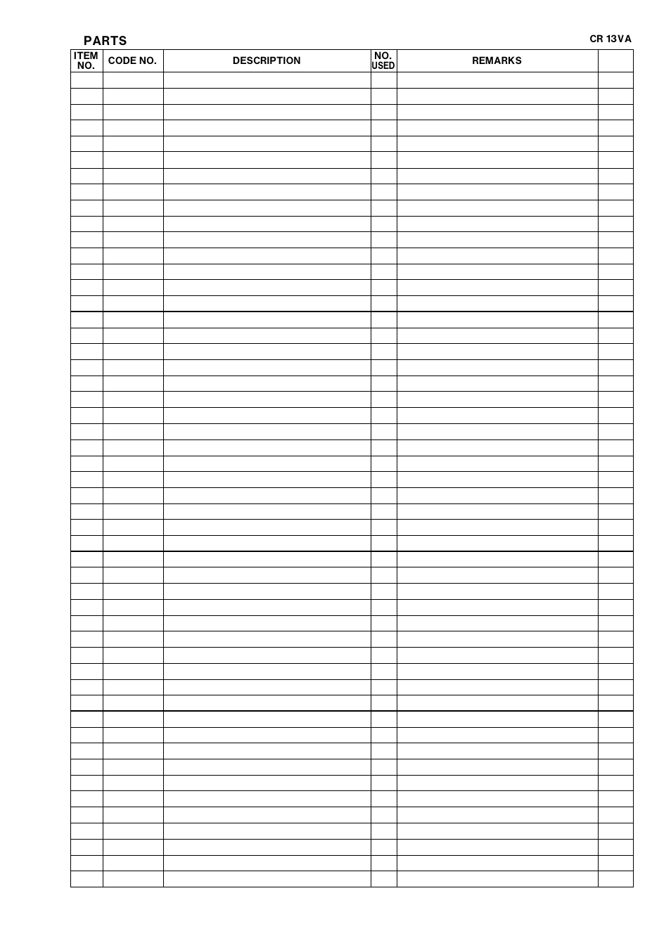 Parts | Hitachi POWER TOOLS CR 13VA User Manual | Page 31 / 37