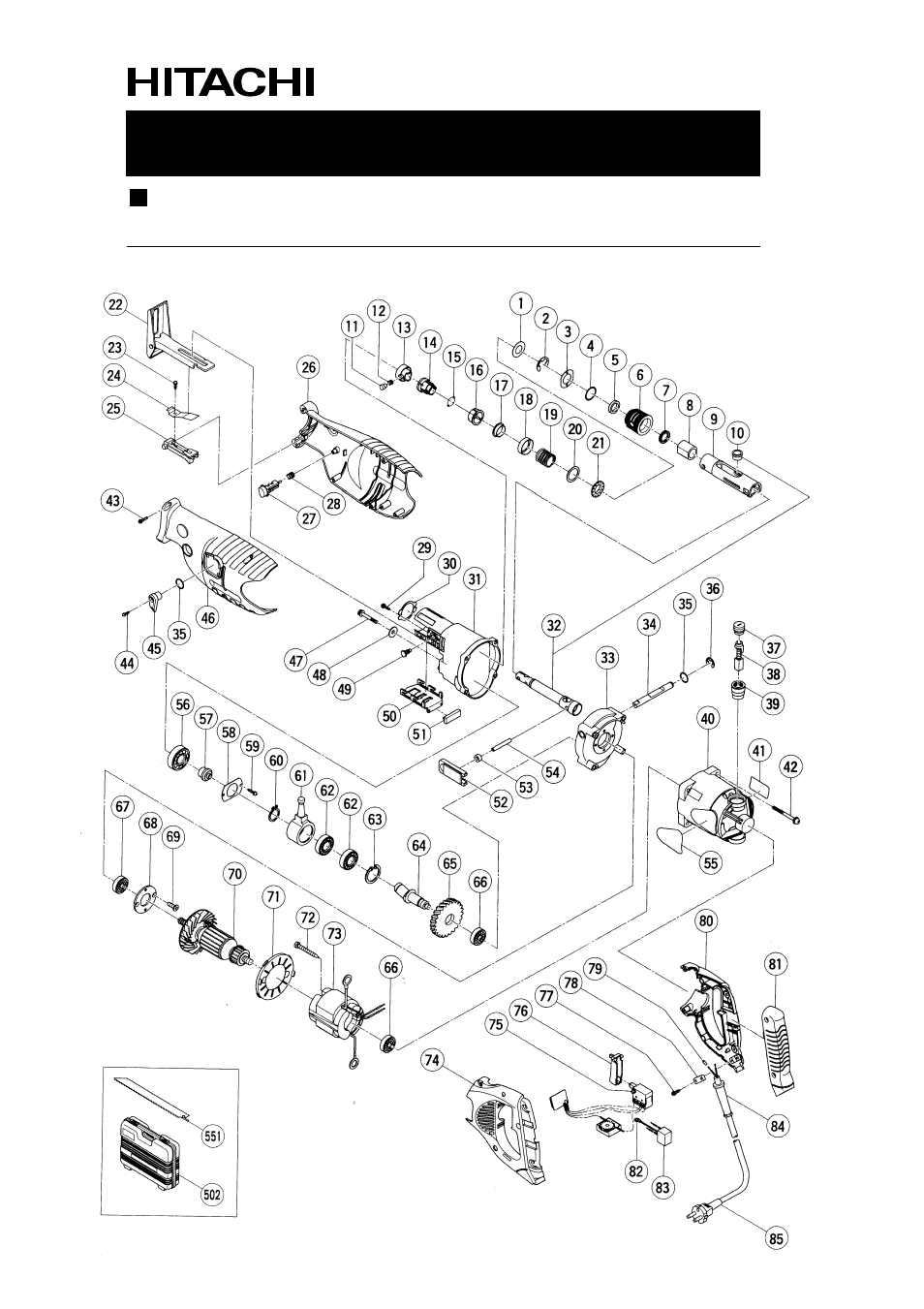 Electric tool parts list | Hitachi POWER TOOLS CR 13VA User Manual | Page 34 / 37