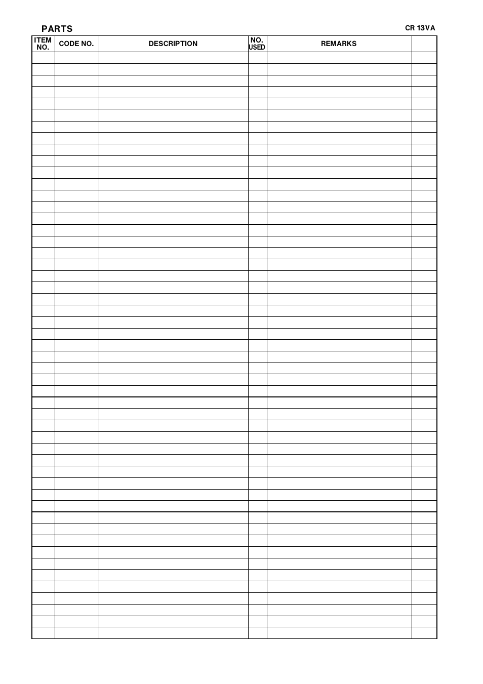 Parts | Hitachi POWER TOOLS CR 13VA User Manual | Page 36 / 37