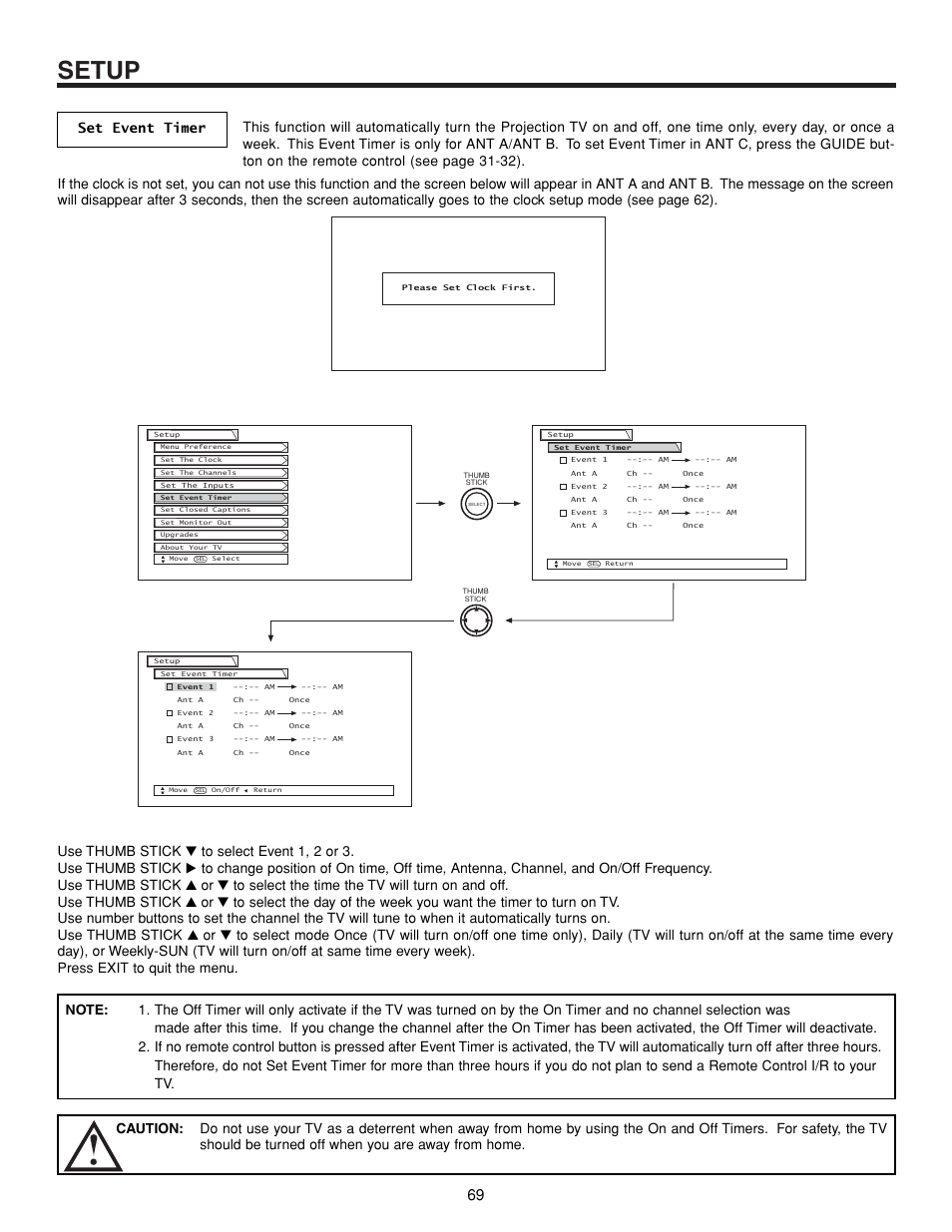 Setup | Hitachi 57XWX20B User Manual | Page 69 / 80