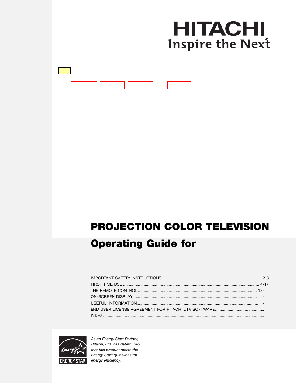 Hitachi 51F59 User Manual | 75 pages