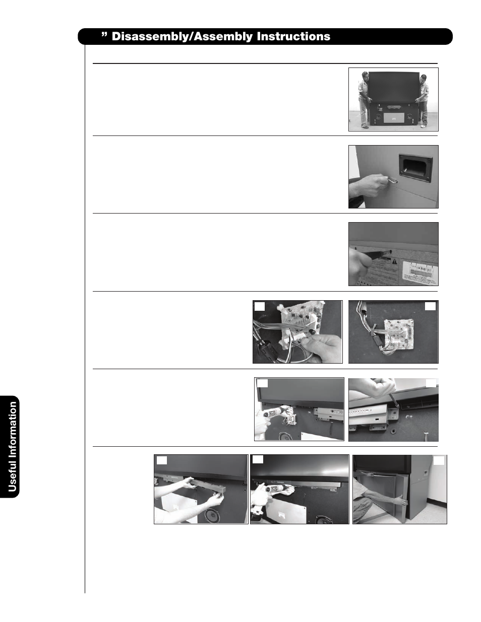 65 ” disassembly/assembly instructions, Useful information | Hitachi 51F59 User Manual | Page 66 / 75