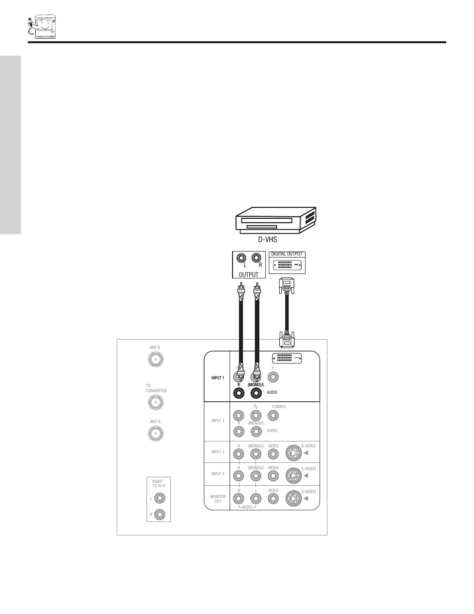 Connecting external video sources, First time use, D-vhs | Hitachi 57G500A User Manual | Page 18 / 64