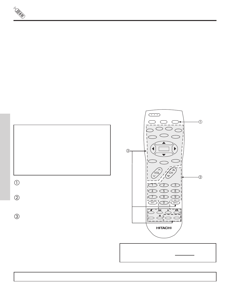 Using the remote to control vcr functions, The remo te contr ol, My vcr code is | Hitachi 57G500A User Manual | Page 28 / 64