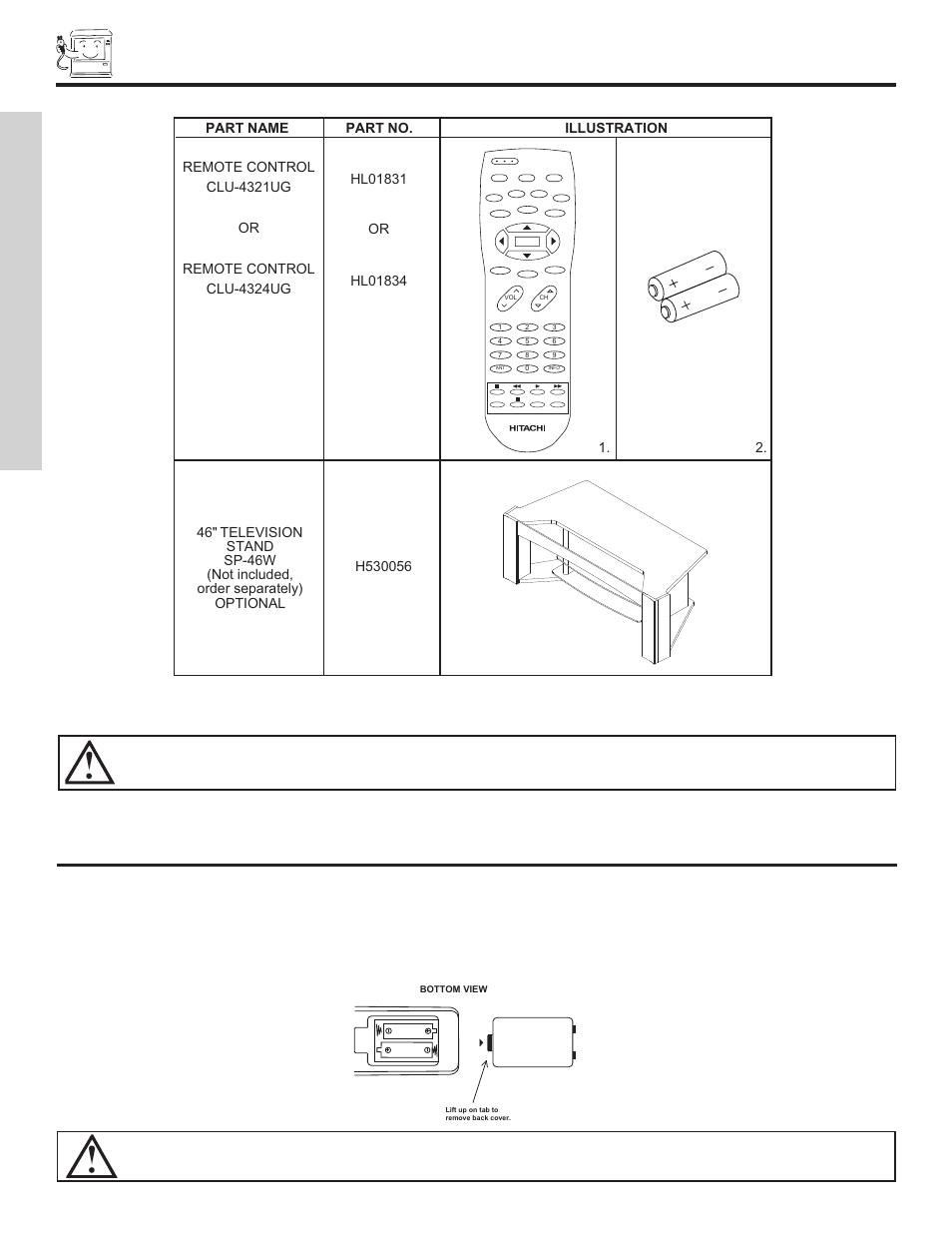 Accessories, First time use | Hitachi 57G500A User Manual | Page 4 / 64