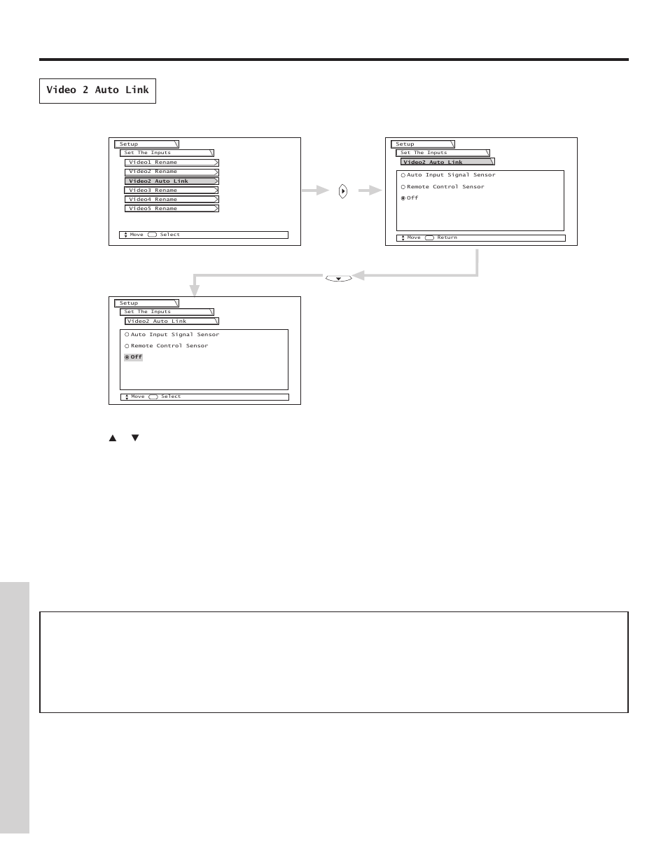 Setup, On-screen displa y | Hitachi 57G500A User Manual | Page 54 / 64
