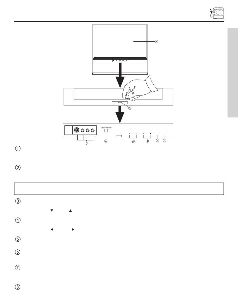 Front panel controls, First time use | Hitachi 57G500A User Manual | Page 7 / 64