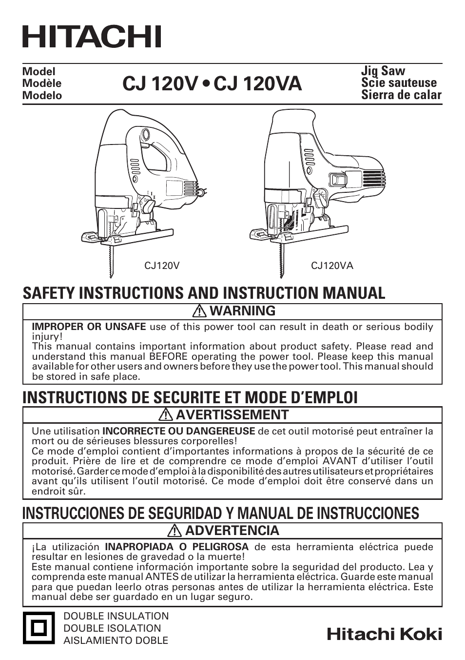 Hitachi CJ120VA User Manual | 60 pages