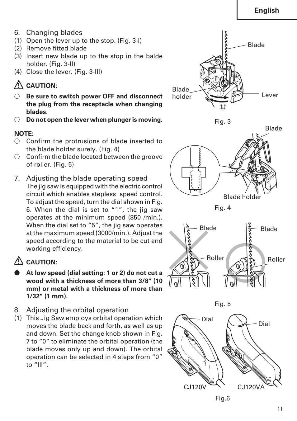 Hitachi CJ120VA User Manual | Page 11 / 60