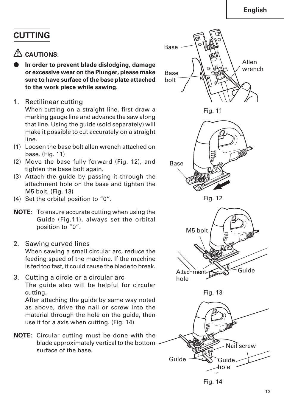 Cutting | Hitachi CJ120VA User Manual | Page 13 / 60