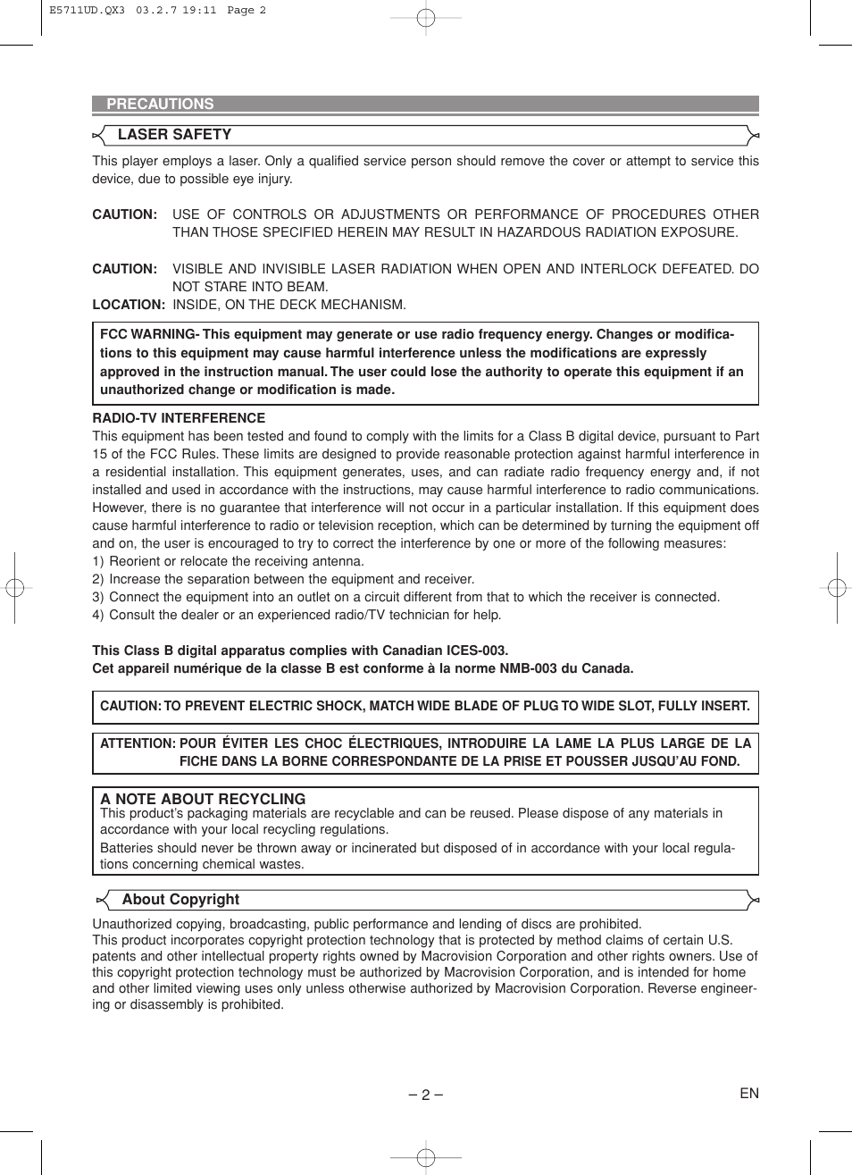 Hitachi DV-P533U User Manual | Page 2 / 18