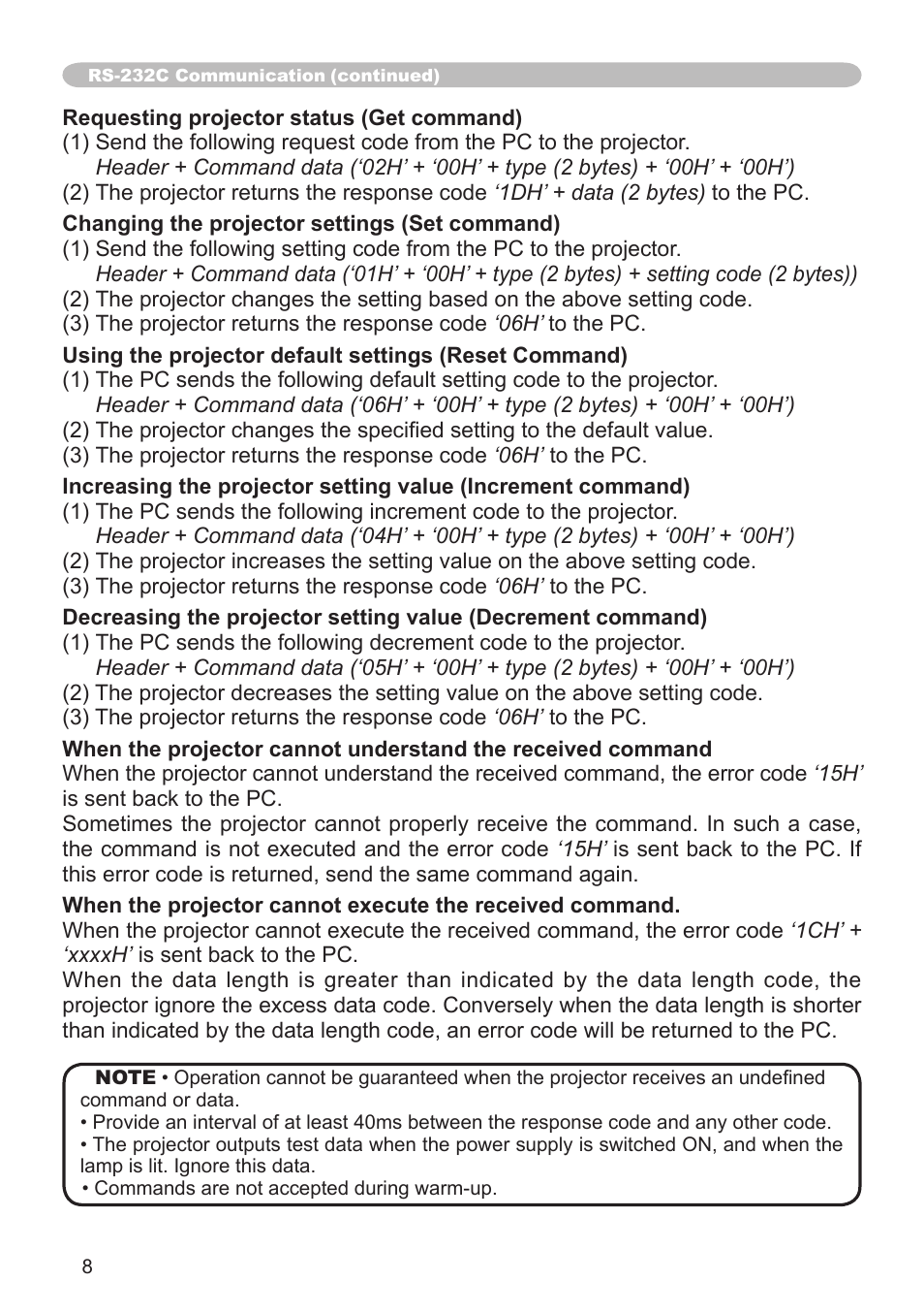 Hitachi CP-X206 User Manual | Page 8 / 22