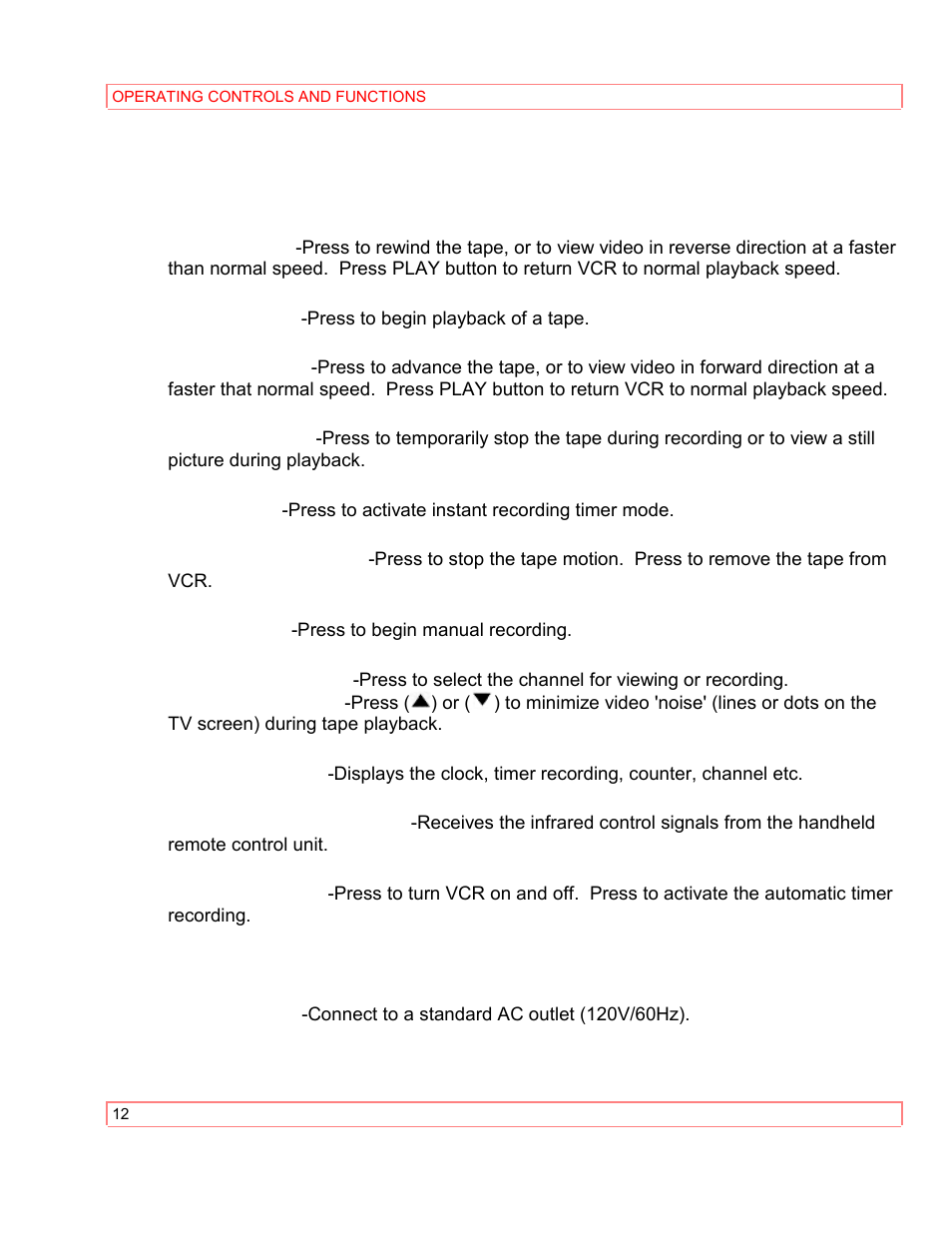 Hitachi VT-M290A User Manual | Page 12 / 73