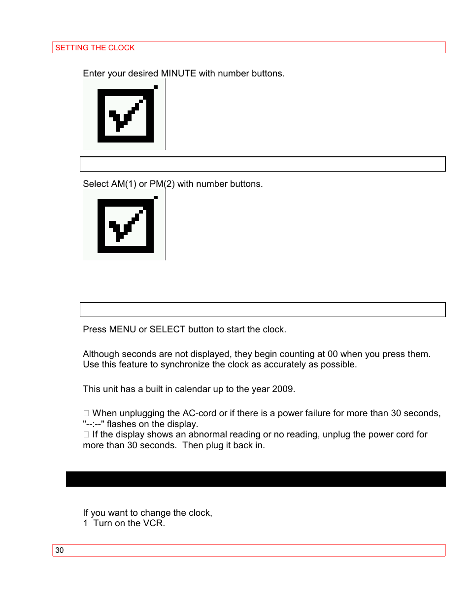 To change clock setting | Hitachi VT-M290A User Manual | Page 30 / 73