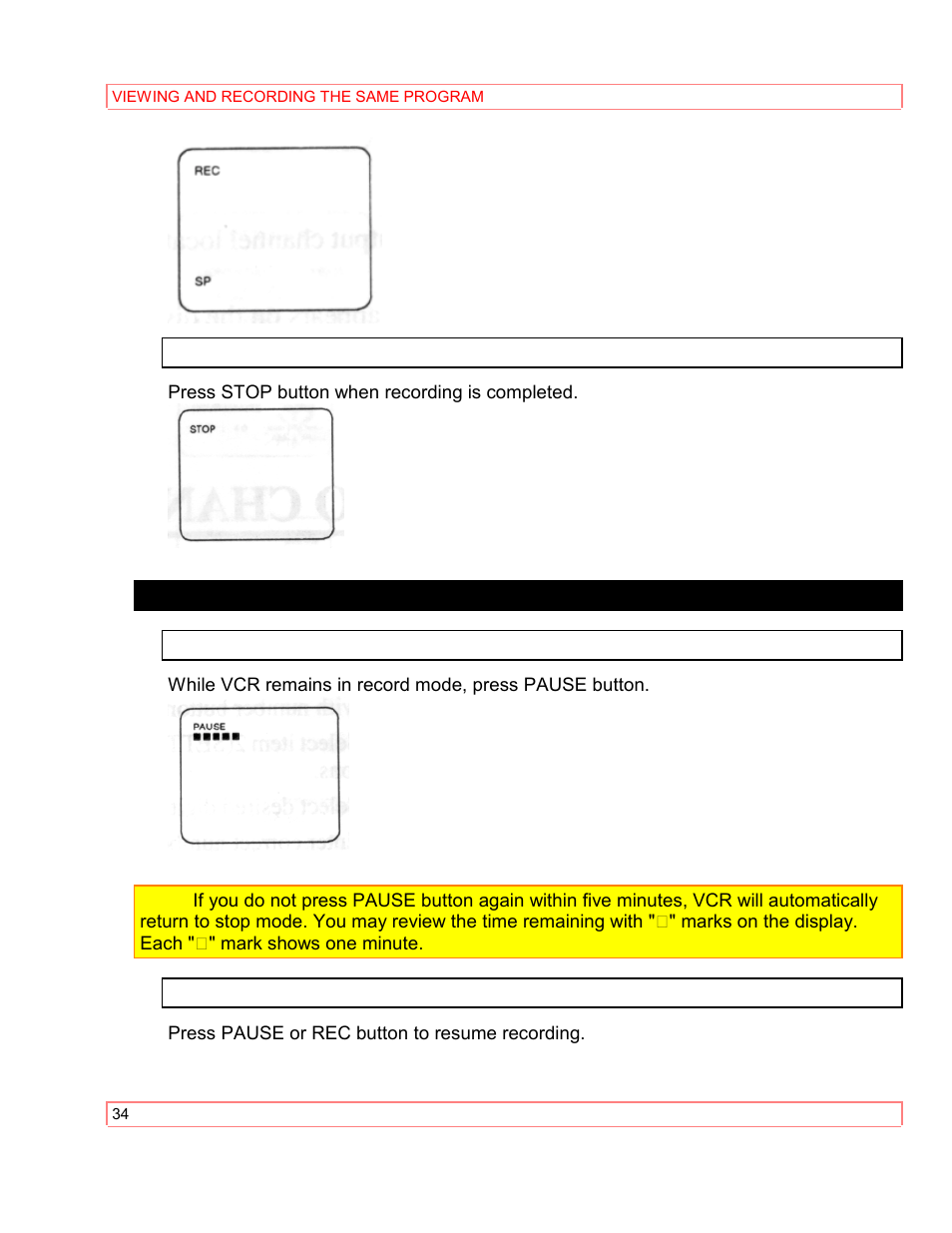 To delete scenes during recording | Hitachi VT-M290A User Manual | Page 34 / 73