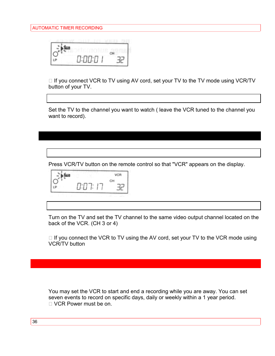 Automatic timer recording | Hitachi VT-M290A User Manual | Page 36 / 73