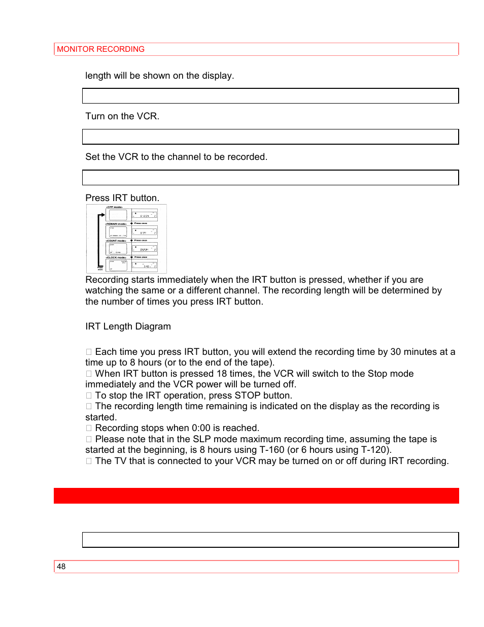 Monitor recording | Hitachi VT-M290A User Manual | Page 48 / 73