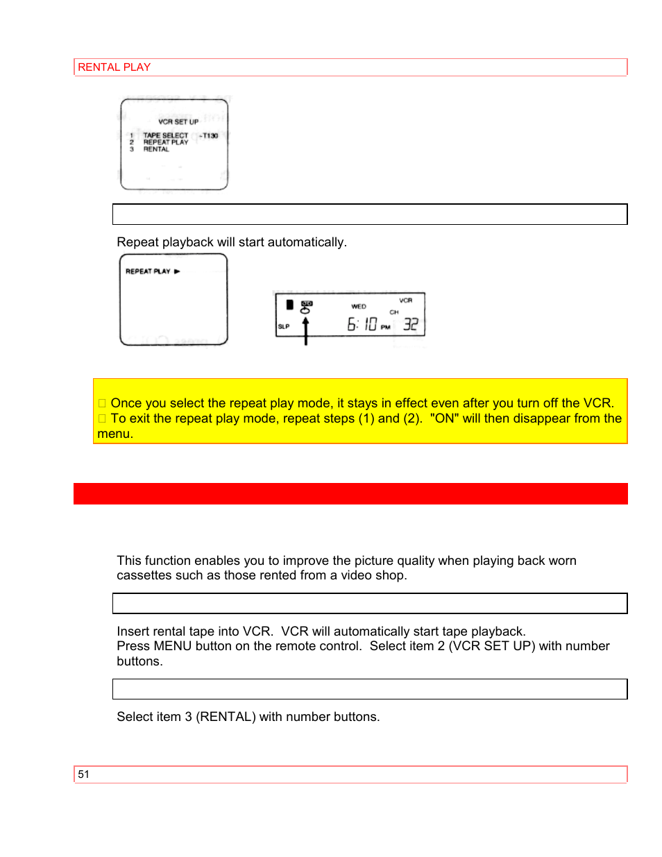 Rental play | Hitachi VT-M290A User Manual | Page 51 / 73