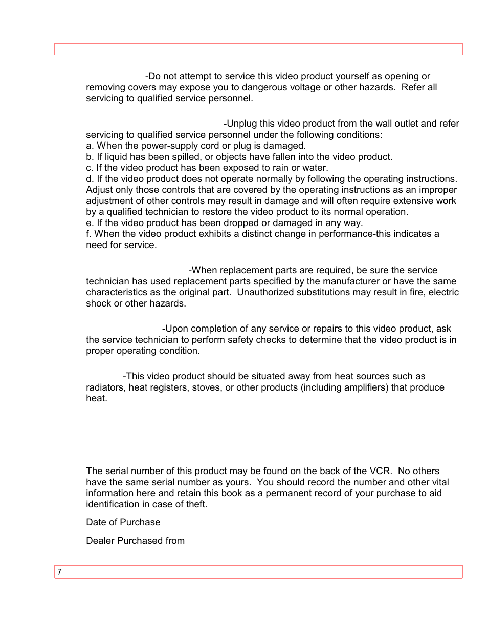 Hitachi VT-M290A User Manual | Page 7 / 73