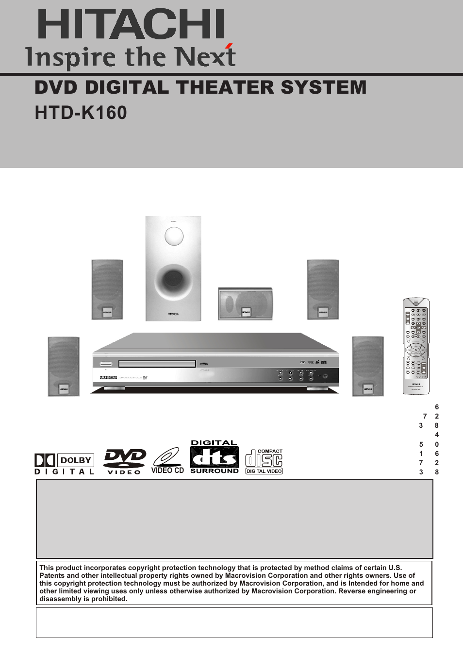 Hitachi HTD-K160 User Manual | 47 pages