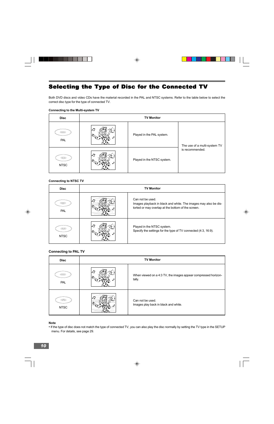 Selecting the type of disc for the connected tv | Hitachi HTD-K160 User Manual | Page 10 / 47