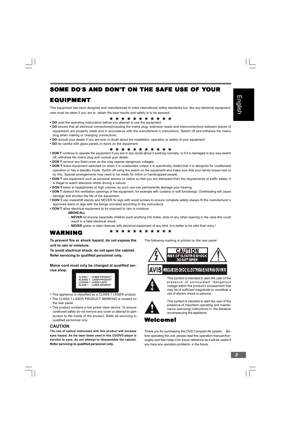 Español svenska italiano français deutsch english, Some do, Warning | Wwelcome! elcome! elcome! elcome! elcome | Hitachi HTD-K160 User Manual | Page 3 / 47