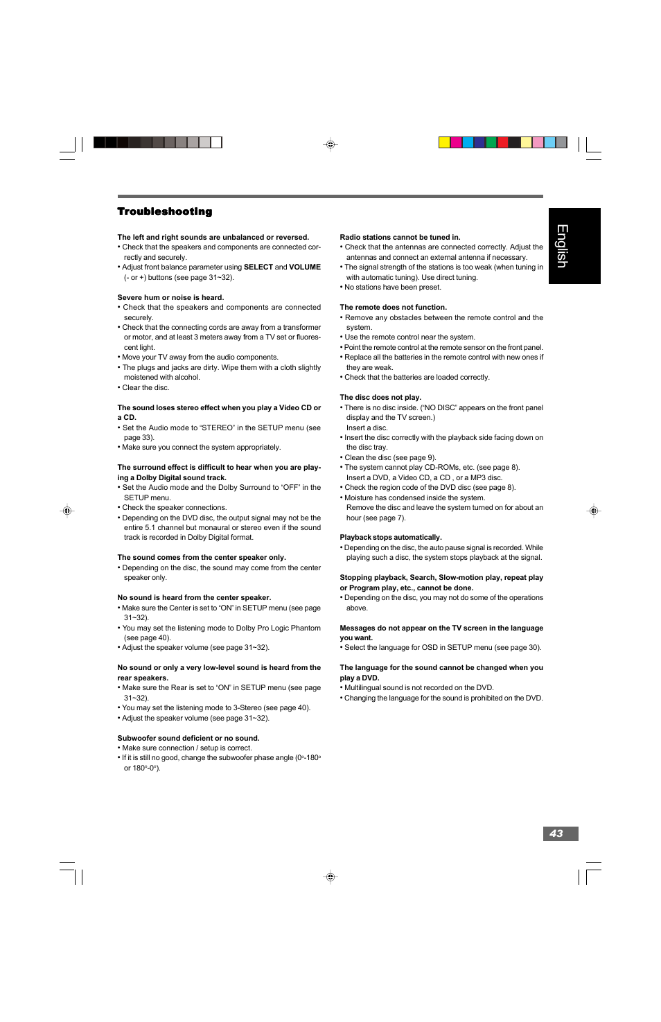 English | Hitachi HTD-K160 User Manual | Page 43 / 47