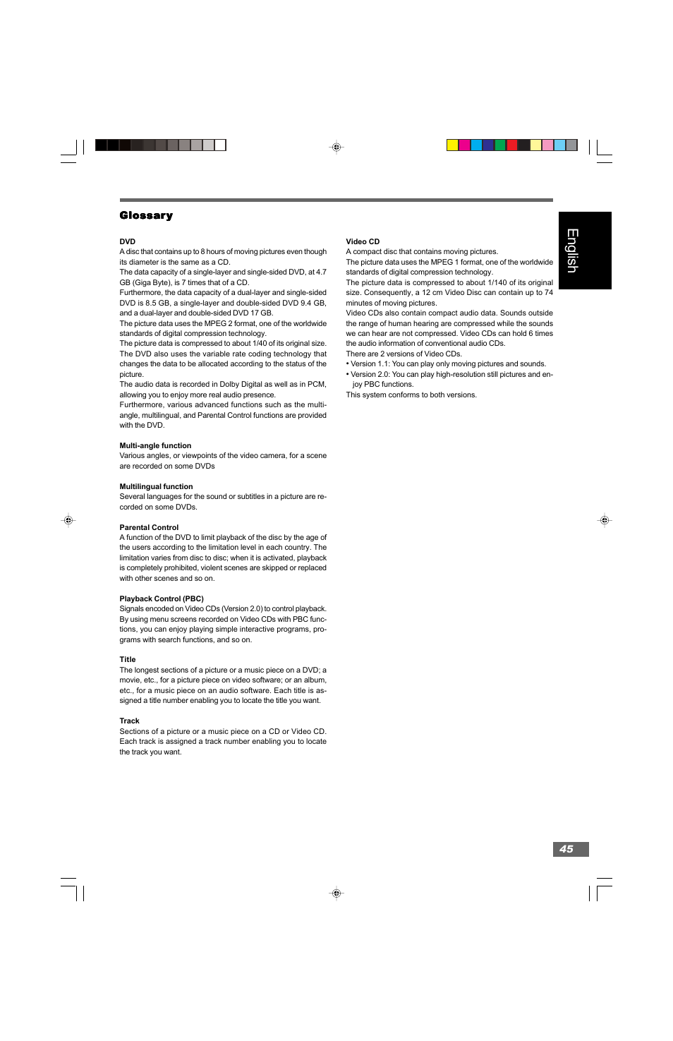 English | Hitachi HTD-K160 User Manual | Page 45 / 47