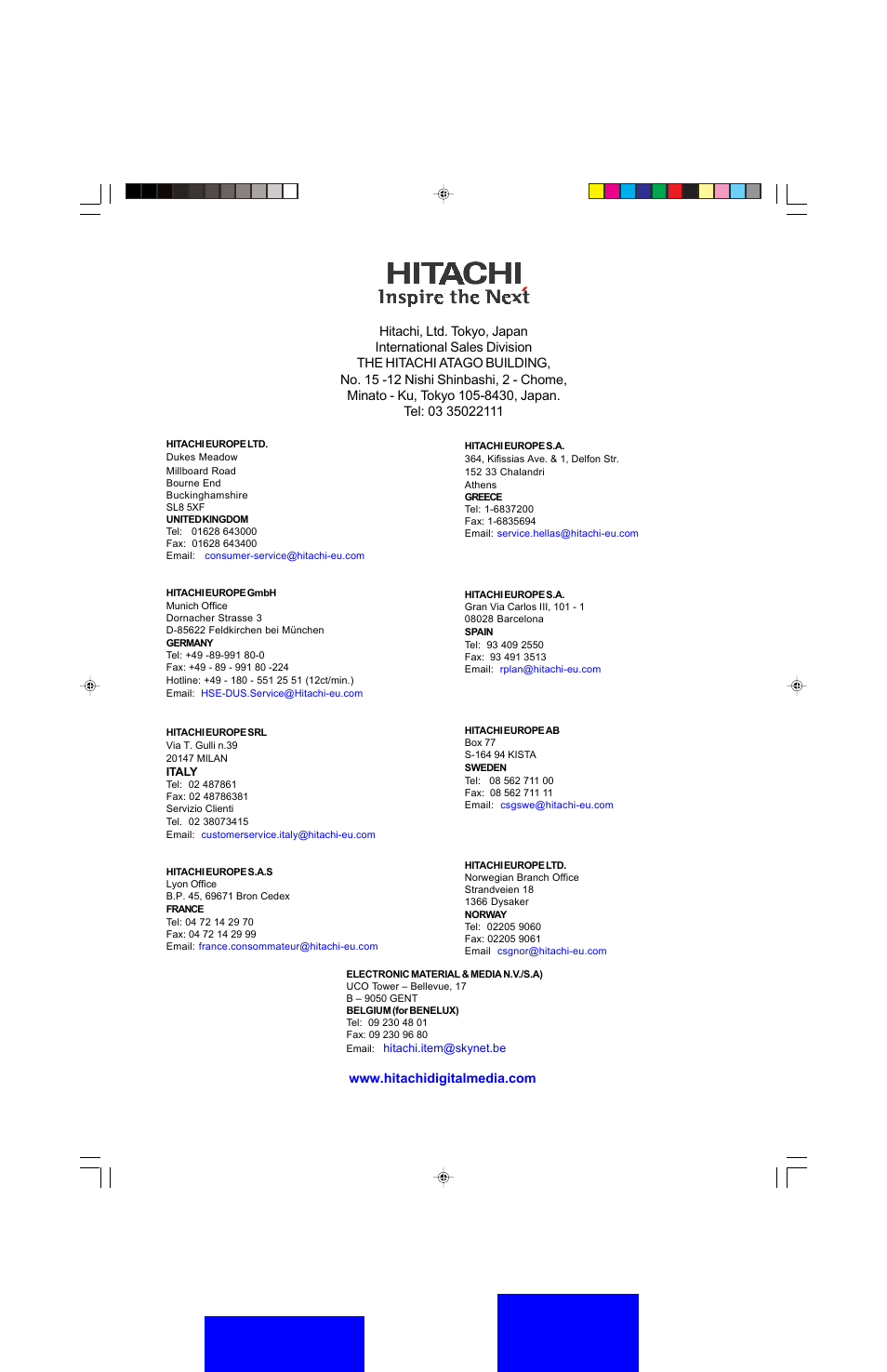 Dansk | Hitachi HTD-K160 User Manual | Page 47 / 47