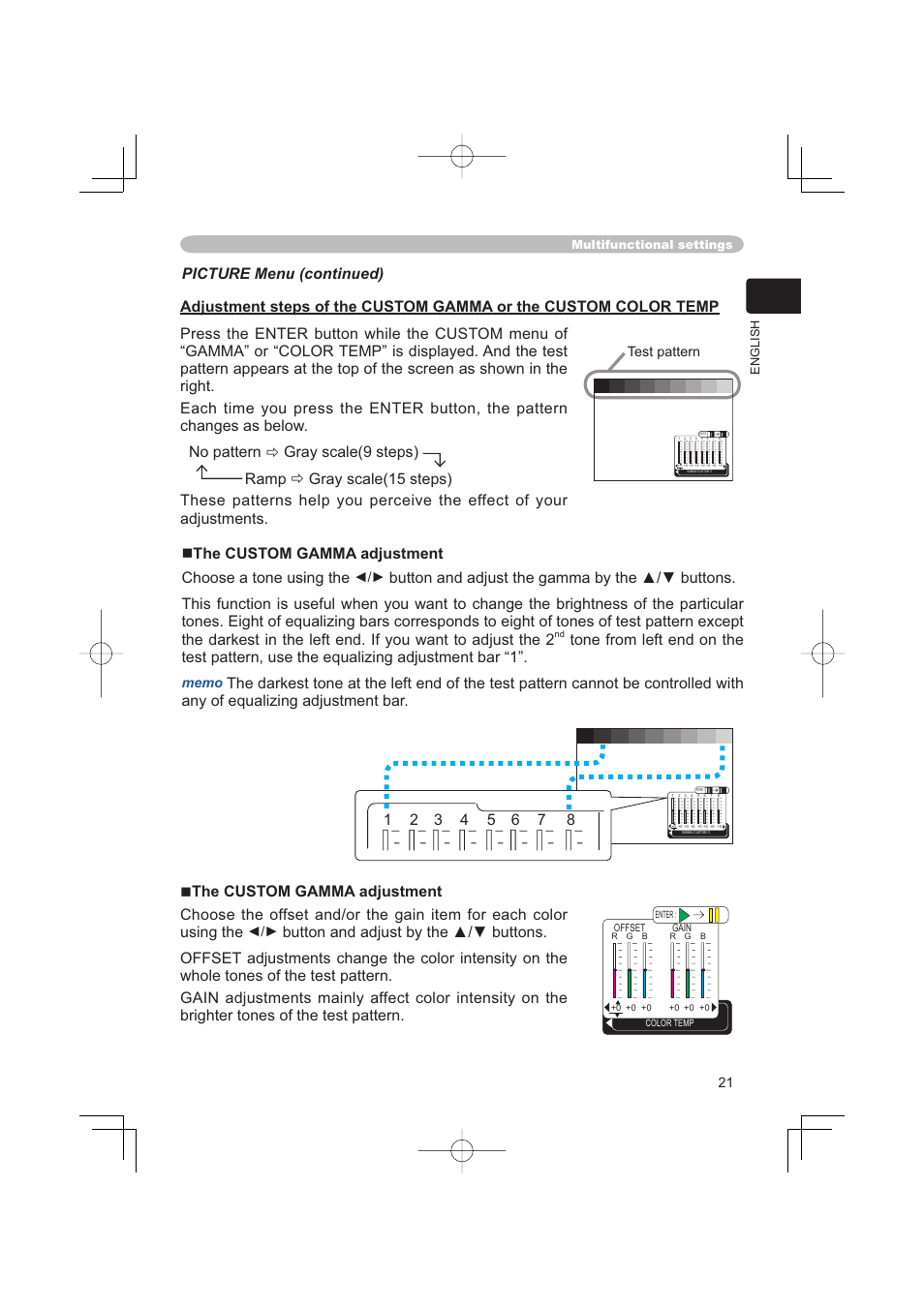 Test pattern | Hitachi PJ-TX100 User Manual | Page 21 / 50