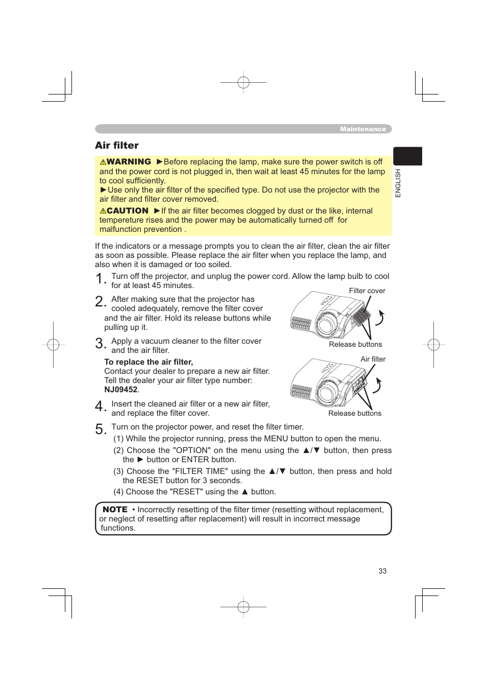 Hitachi PJ-TX100 User Manual | Page 33 / 50