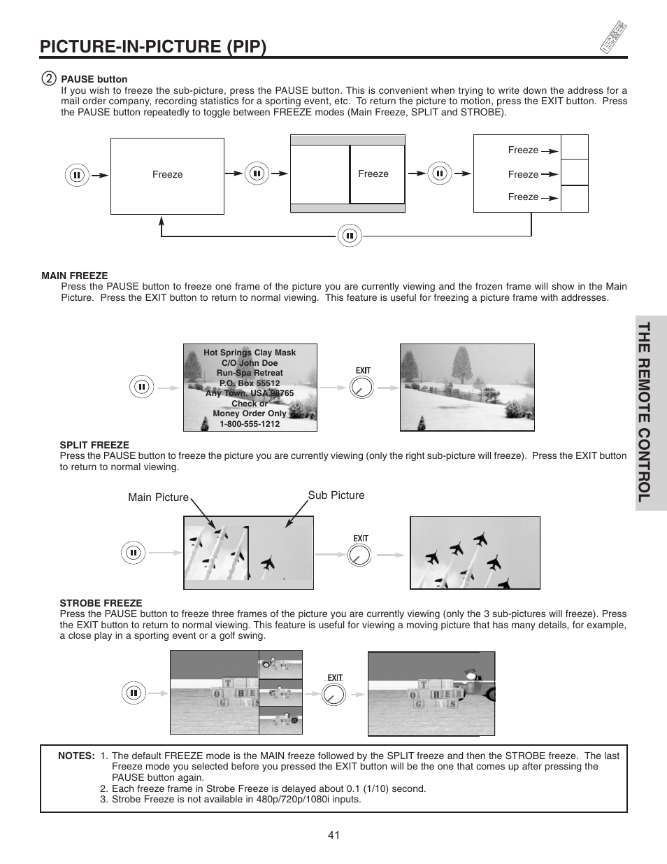 Picture-in-picture (pip), The remote control | Hitachi 32HDL51 User Manual | Page 41 / 100