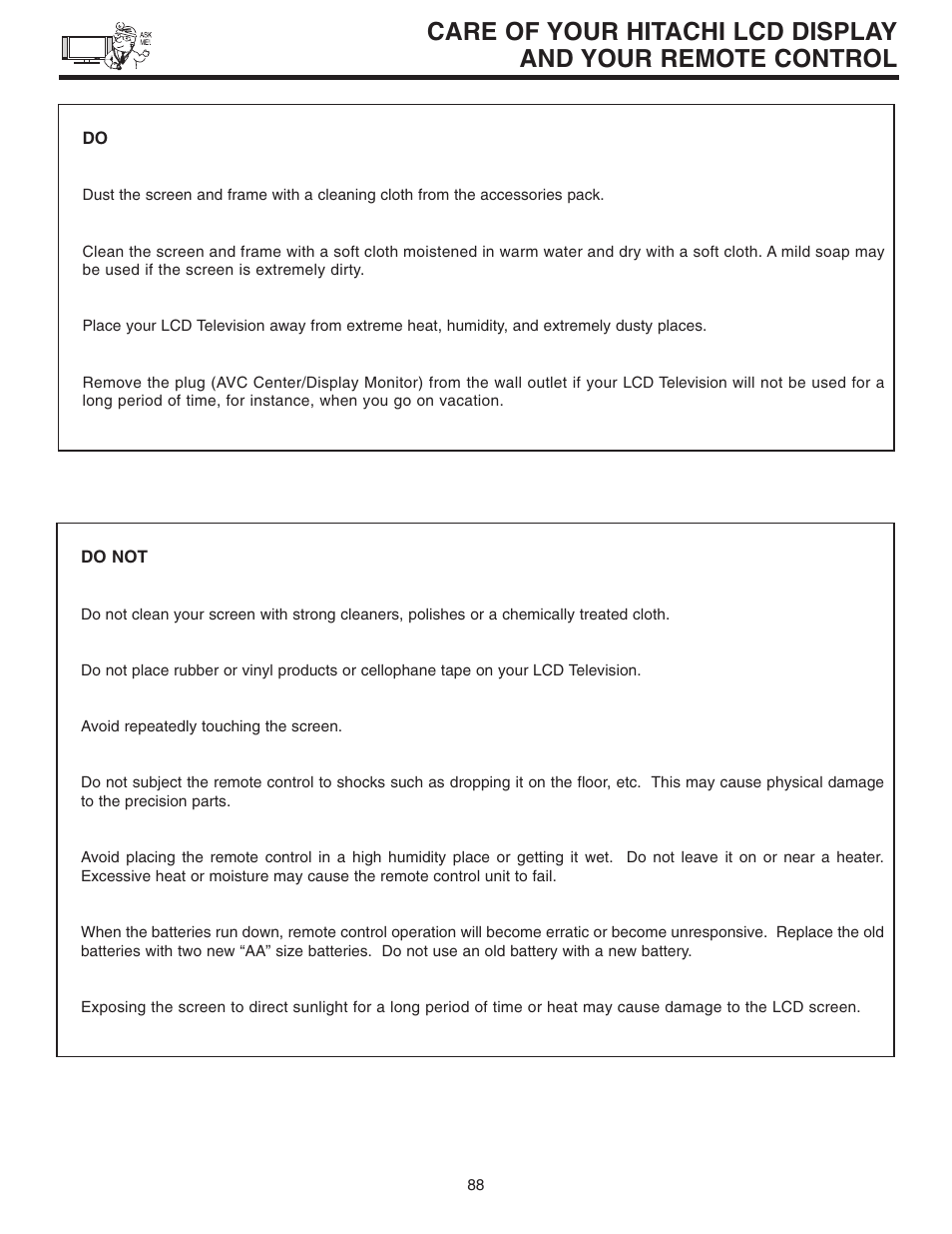 Hitachi 32HDL51 User Manual | Page 88 / 100