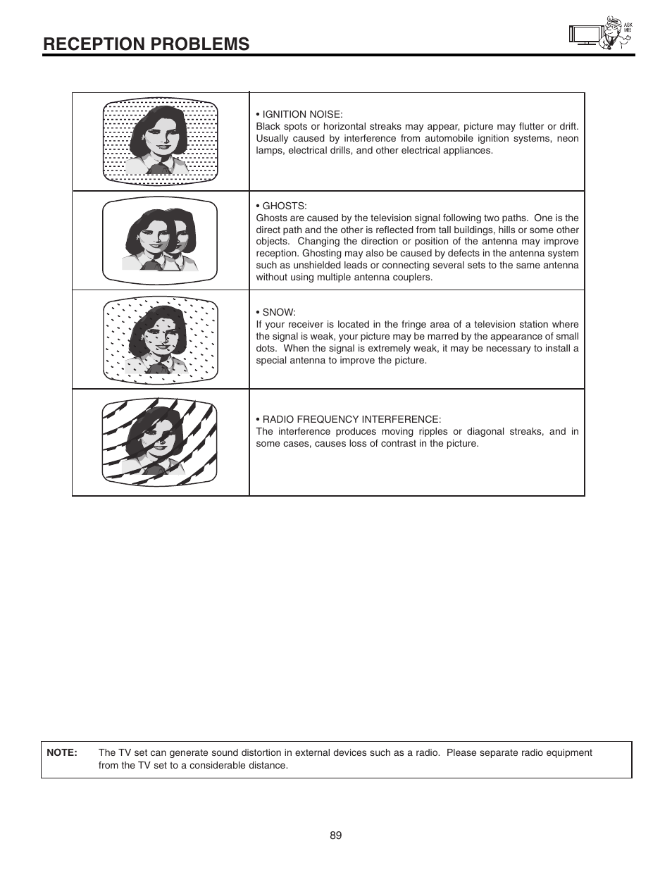 Reception problems | Hitachi 32HDL51 User Manual | Page 89 / 100