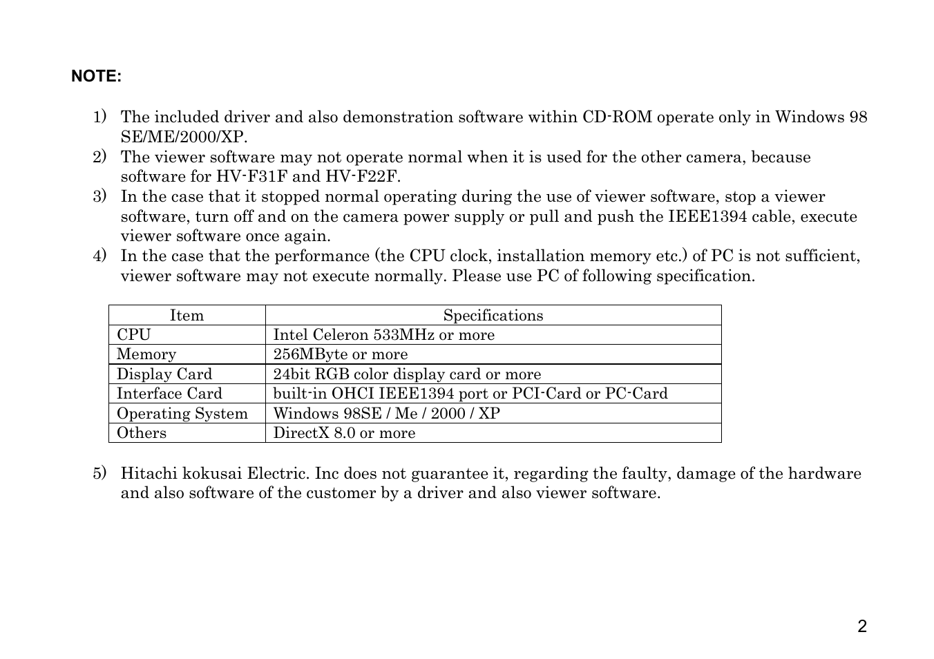 Hitachi HV-F31F User Manual | Page 16 / 60