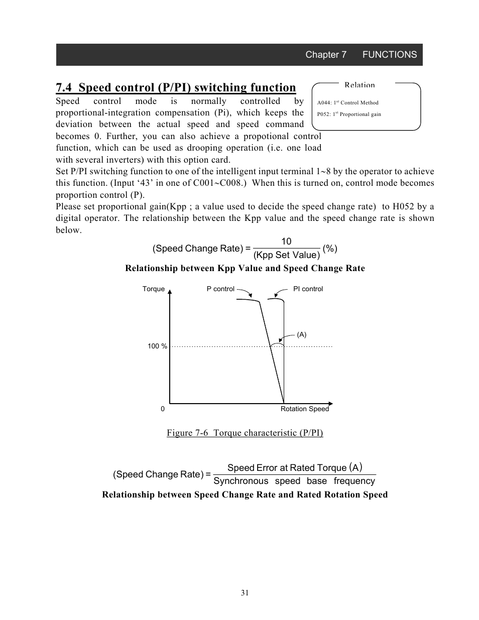 4 speed control (p/pi) switching function | Hitachi SJ-FB User Manual | Page 31 / 35