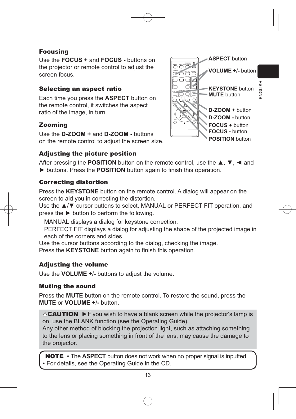 Hitachi CP-AW252WN User Manual | Page 13 / 22