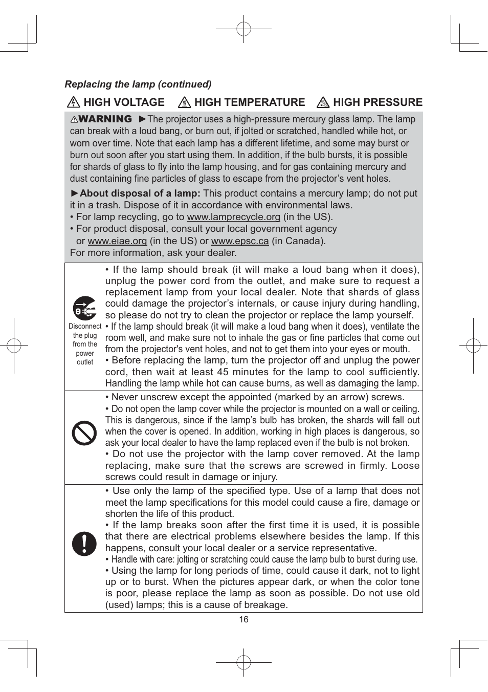 Hitachi CP-AW252WN User Manual | Page 16 / 22