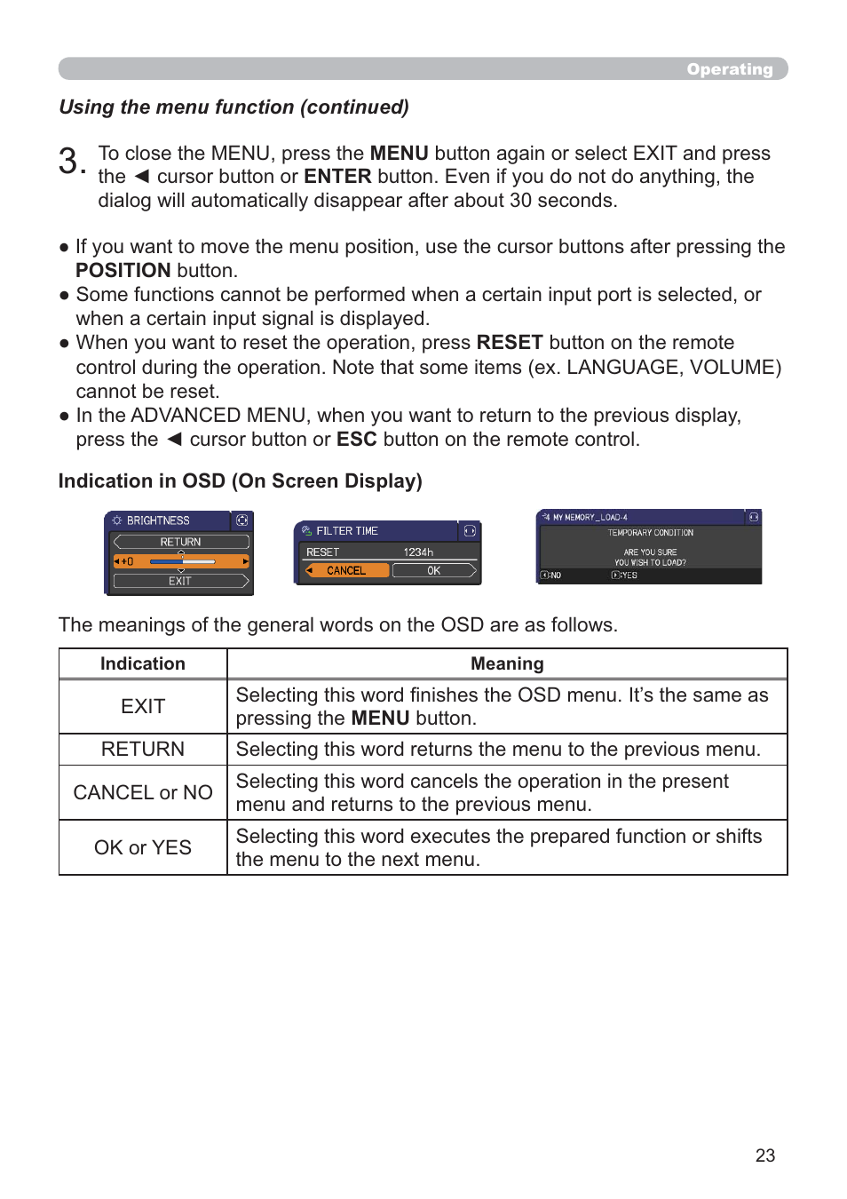 Hitachi CP-RX80 User Manual | Page 23 / 64