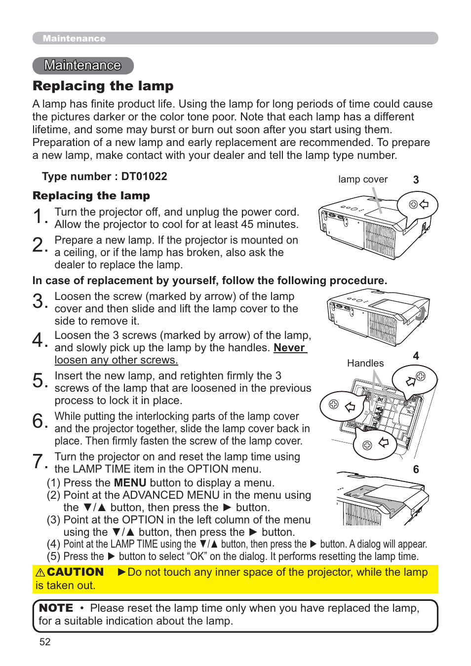 Hitachi CP-RX80 User Manual | Page 52 / 64