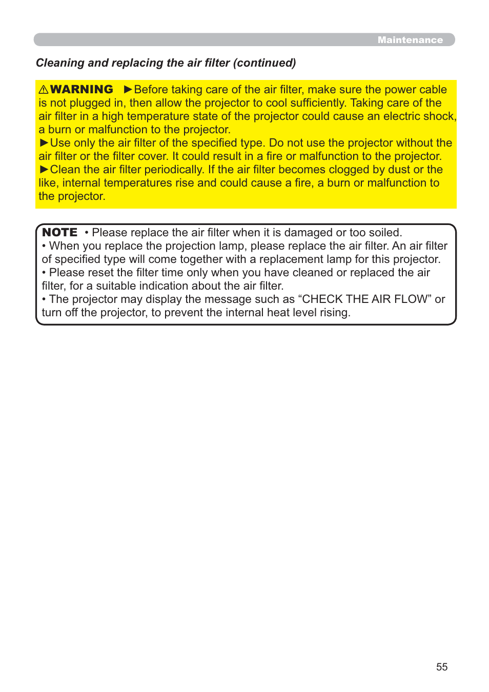 Hitachi CP-RX80 User Manual | Page 55 / 64